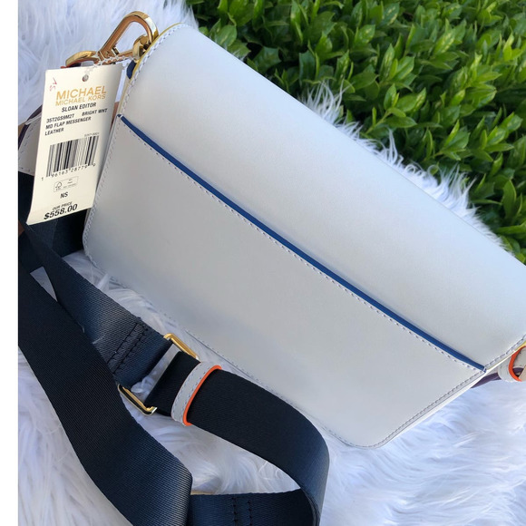 Michael Kors Sloan Editor Leather Messenger Crossbody Rainbow - Picture 12 of 16